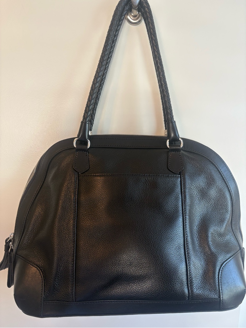 Brighton Black Embossed Floral Dome Satchel with Heart Charm - Picture 3 of 7